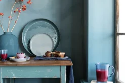 Plateau Emaille En Coloris Bleu Fonce 50 Cm