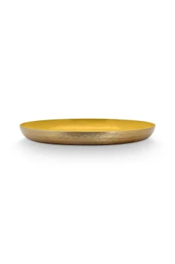 Plateau Emaille En Coloris Ocre 40 Cm