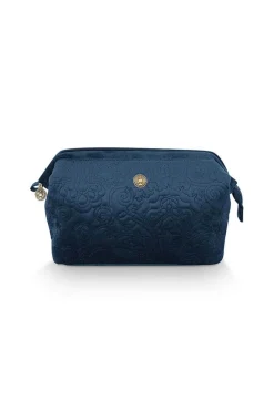 Pochette A Cosmetiques De Grande Taille En Velours Quiltey Days En Coloris Bleu