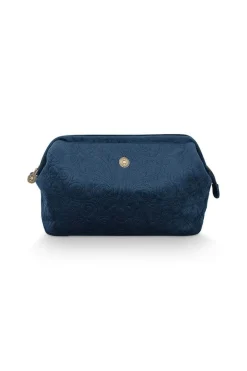 Pochette A Cosmetiques De Tres Grande Taille En Velours Quiltey Days En Coloris Bleu