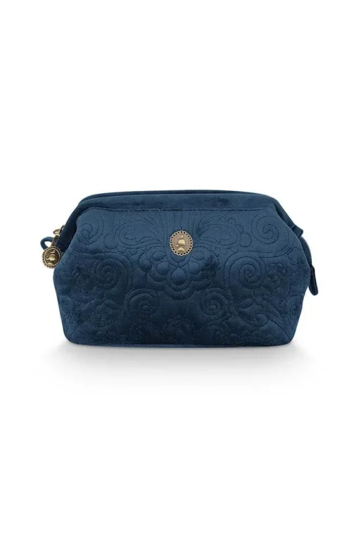 Pochette A Cosmetiques De Petite Taille En Velours Quiltey Days En Coloris Bleu