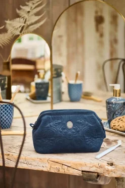 Pochette A Cosmetiques De Petite Taille En Velours Quiltey Days En Coloris Bleu