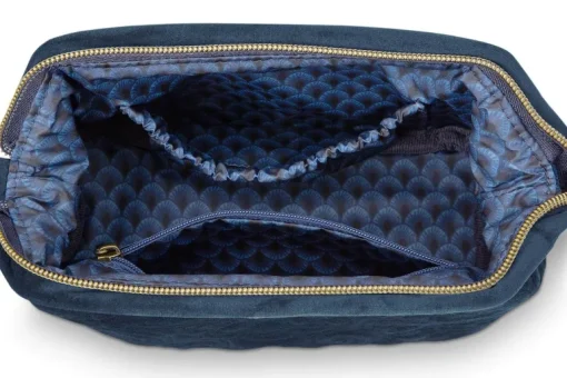 Pochette A Cosmetiques De Petite Taille En Velours Quiltey Days En Coloris Bleu