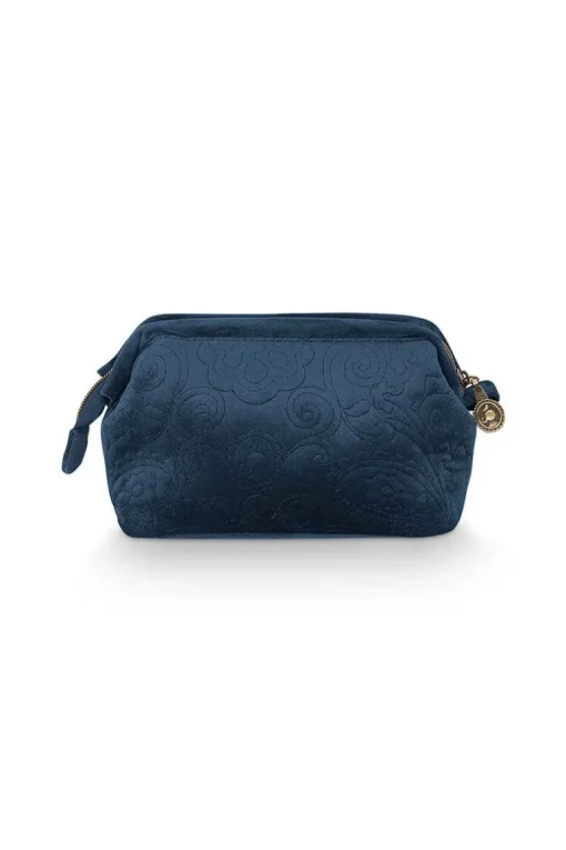 Pochette A Cosmetiques De Petite Taille En Velours Quiltey Days En Coloris Bleu
