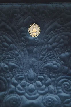 Pochette A Cosmetiques De Grande Taille En Velours Quiltey Days En Coloris Bleu