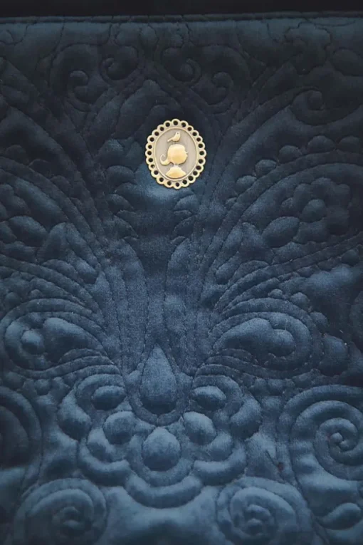 Pochette A Cosmetiques De Grande Taille En Velours Quiltey Days En Coloris Bleu