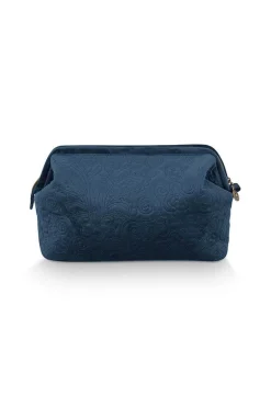 Pochette A Cosmetiques De Tres Grande Taille En Velours Quiltey Days En Coloris Bleu