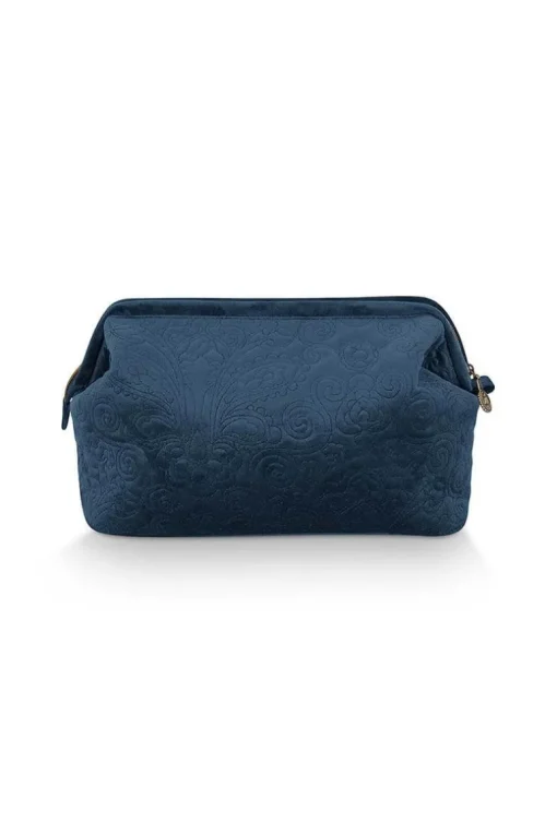 Pochette A Cosmetiques De Tres Grande Taille En Velours Quiltey Days En Coloris Bleu