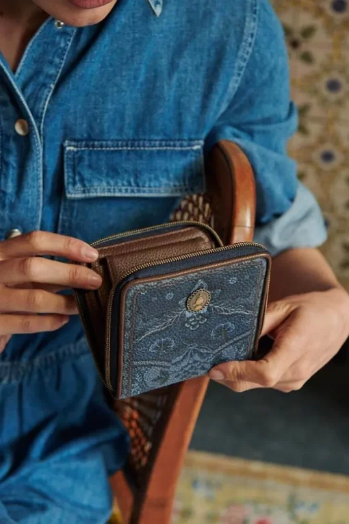 Portefeuille Carre Kyoto Festival En Coloris Bleu Denim