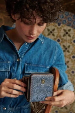 Portefeuille Carre Kyoto Festival En Coloris Bleu Denim