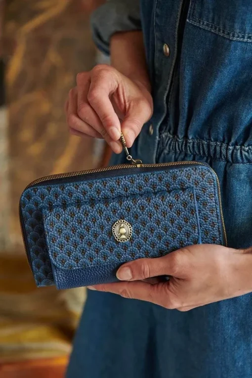 Portefeuille De Poche Suki En Coloris Bleu