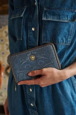 Portefeuille Kyoto Festival En Coloris Bleu Denim