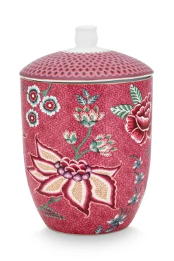 Pot De Stockage Flower Festival Rose Fonce