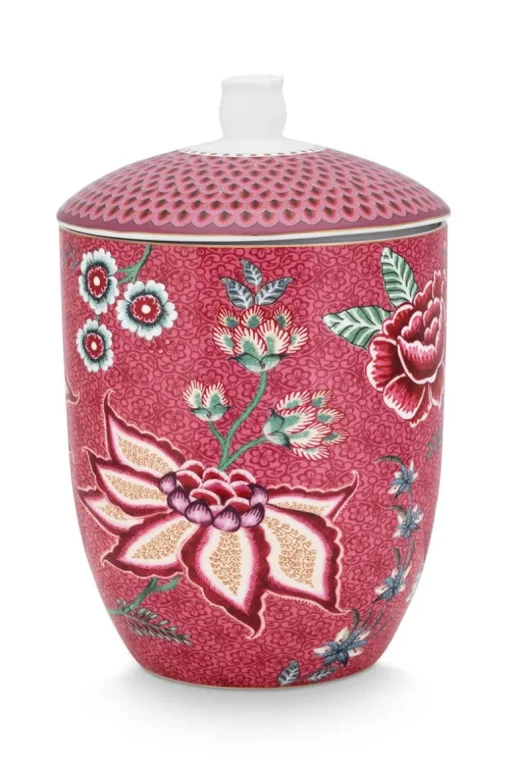 Pot De Stockage Flower Festival Rose Fonce