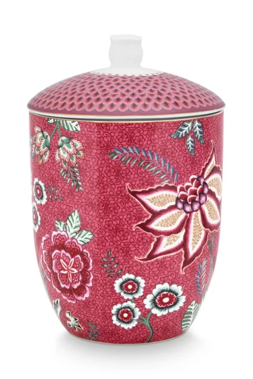 Pot De Stockage Flower Festival Rose Fonce