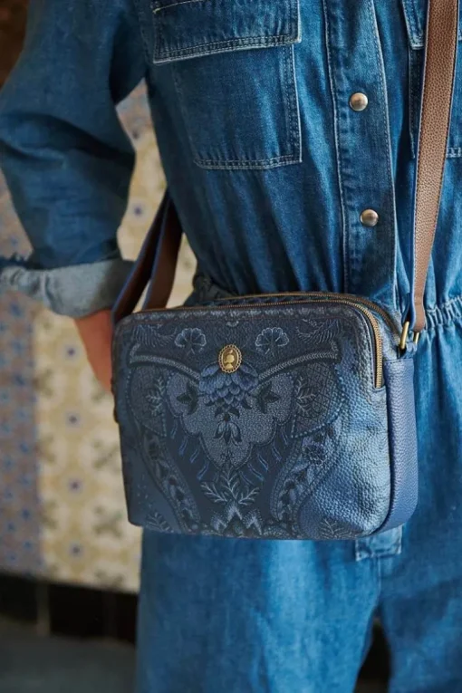 Sac Bandouliere De Taille Moyenne Kyoto Festival En Coloris Bleu Fenim