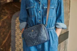 Sac Bandouliere De Taille Moyenne Kyoto Festival En Coloris Bleu Fenim