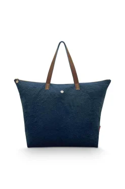 Sac Cabas En Velours Quiltey Days En Coloris Bleu