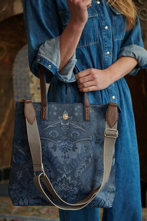 Sac Shopping Carre Kyoto Festival En Coloris Bleu