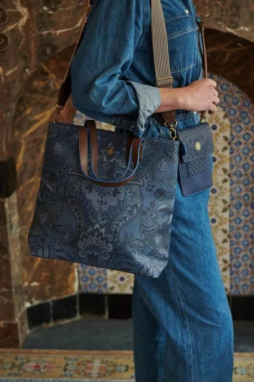 Sac Shopping Carre Kyoto Festival En Coloris Bleu