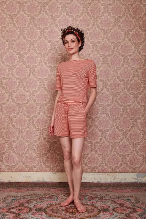 Short Little Sumo Stripe En Coloris Corail
