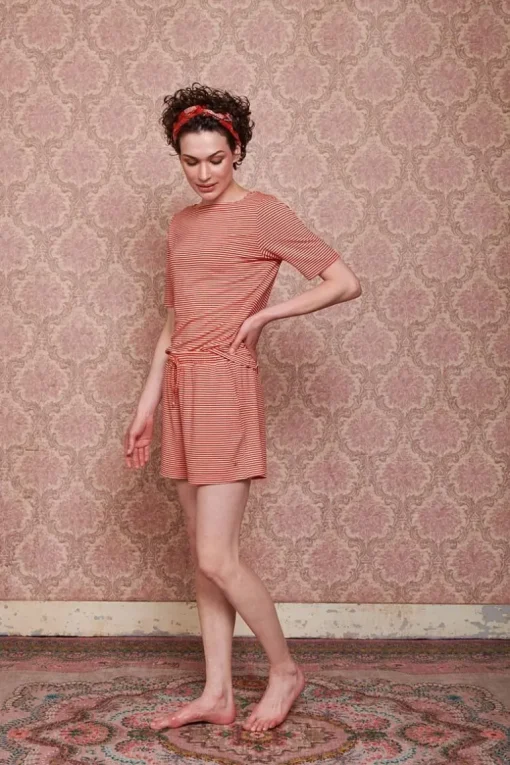 Short Little Sumo Stripe En Coloris Corail