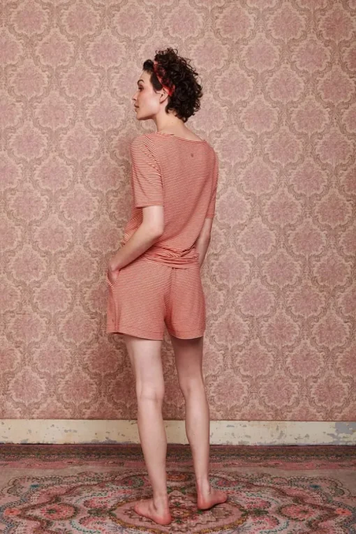 Short Little Sumo Stripe En Coloris Corail