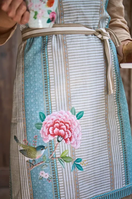 Tablier Blushing Birds En Coloris Bleu