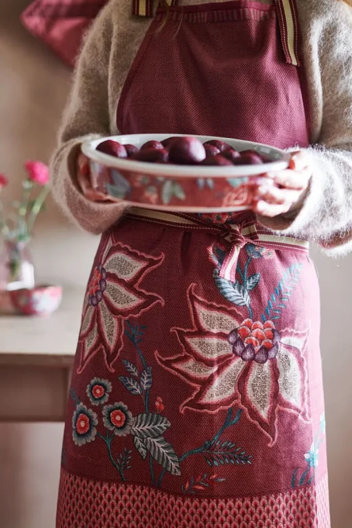 Tablier De Cuisine Flower Festival Rose Fonce