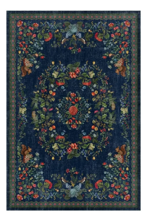 Tapis Fall In Leaf Par Pip Bleu Fonce