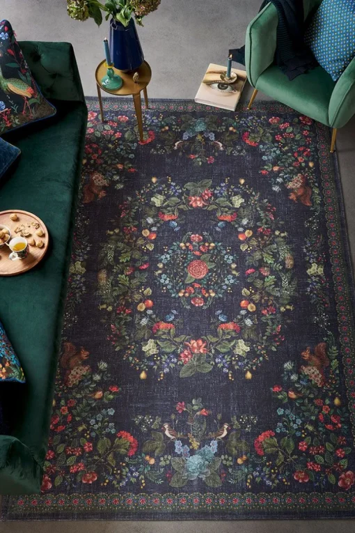 Tapis Fall In Leaf Par Pip Bleu Fonce