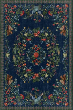 Tapis Fall In Leaf Par Pip Bleu Fonce