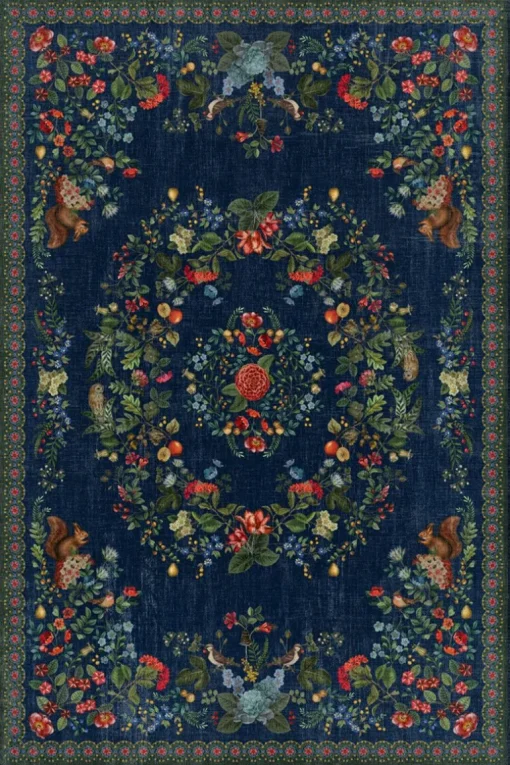 Tapis Fall In Leaf Par Pip Bleu Fonce