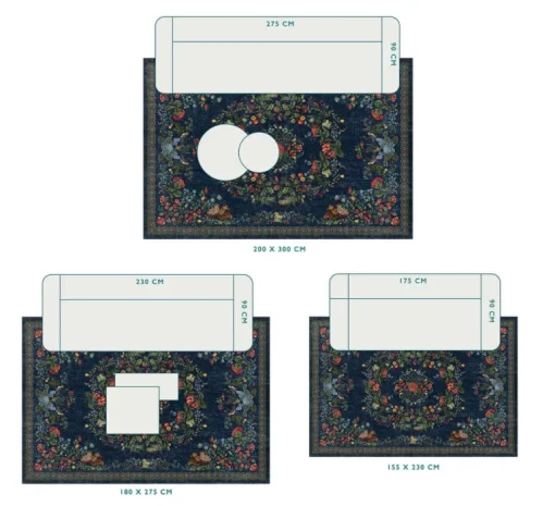 Tapis Fall In Leaf Par Pip Bleu Fonce