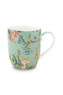 Tasse De Petite Taille A Fleurs Jolie En Coloris Bleu
