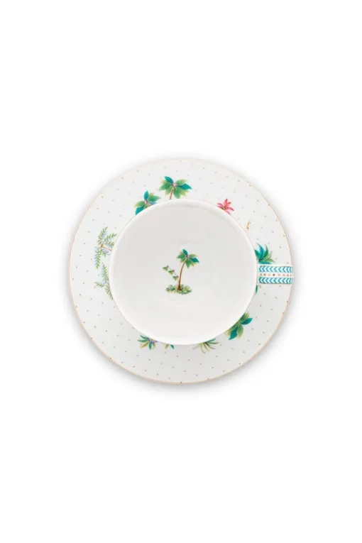 Tasse Et Soucoupe A Cappuccino A Pois Jolie En Coloris Dore