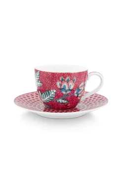Tasse Et Soucoupe A Expresso Flower Festival Rose Fonce