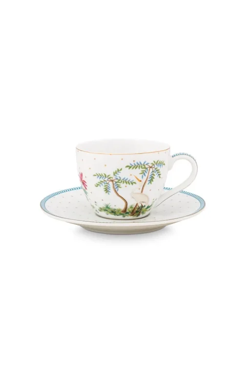 Tasse Et Soucoupe A Expresso A Pois Jolie En Coloris Dore