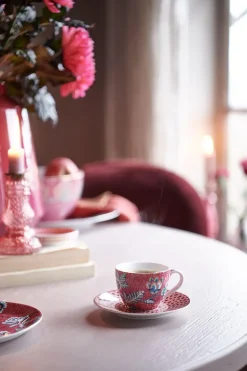 Tasse Et Soucoupe A Expresso Flower Festival Rose Fonce