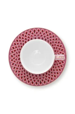 Tasse Et Soucoupe A Expresso Flower Festival Rose Fonce