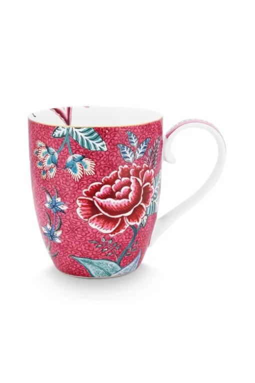 Tasse Xl Flower Festival Rose Fonce