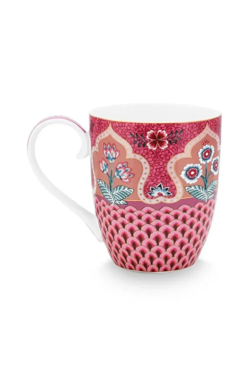 Tasse Xl Flower Festival Deco Rose Fonce