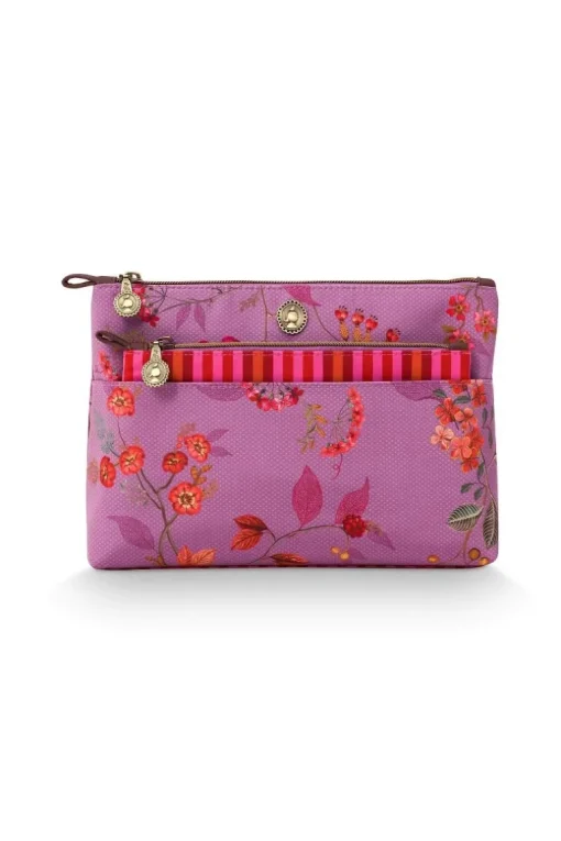 Trousse A Cosmetiques Combi Kawai Flower En Coloris Fuchsia