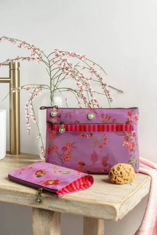 Trousse A Cosmetiques Combi Kawai Flower En Coloris Fuchsia