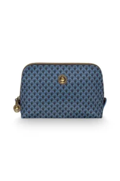 Trousse A Cosmetiques Triangulaire De Petite Taille Suki En Coloris Bleu