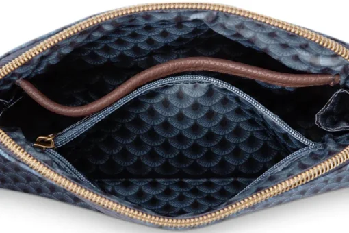 Trousse A Cosmetiques Triangulaire De Petite Taille Suki En Coloris Bleu