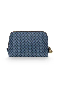 Trousse A Cosmetiques Triangulaire De Petite Taille Suki En Coloris Bleu