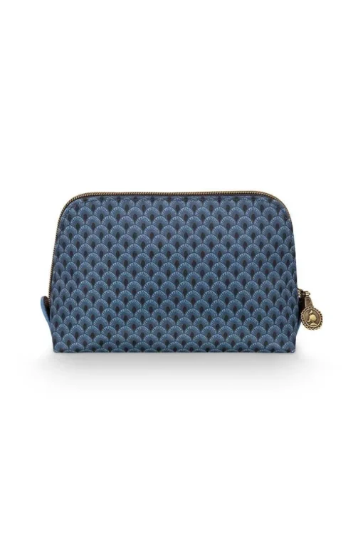 Trousse A Cosmetiques Triangulaire De Petite Taille Suki En Coloris Bleu