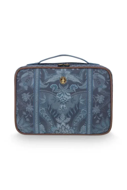 Trousse De Beauté Carree De Grande Taille Kyoto Festival En Coloris Bleu