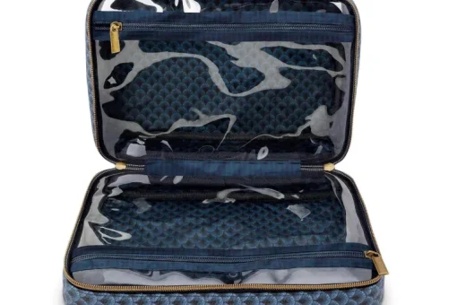 Trousse De Beauté Carree De Grande Taille Kyoto Festival En Coloris Bleu